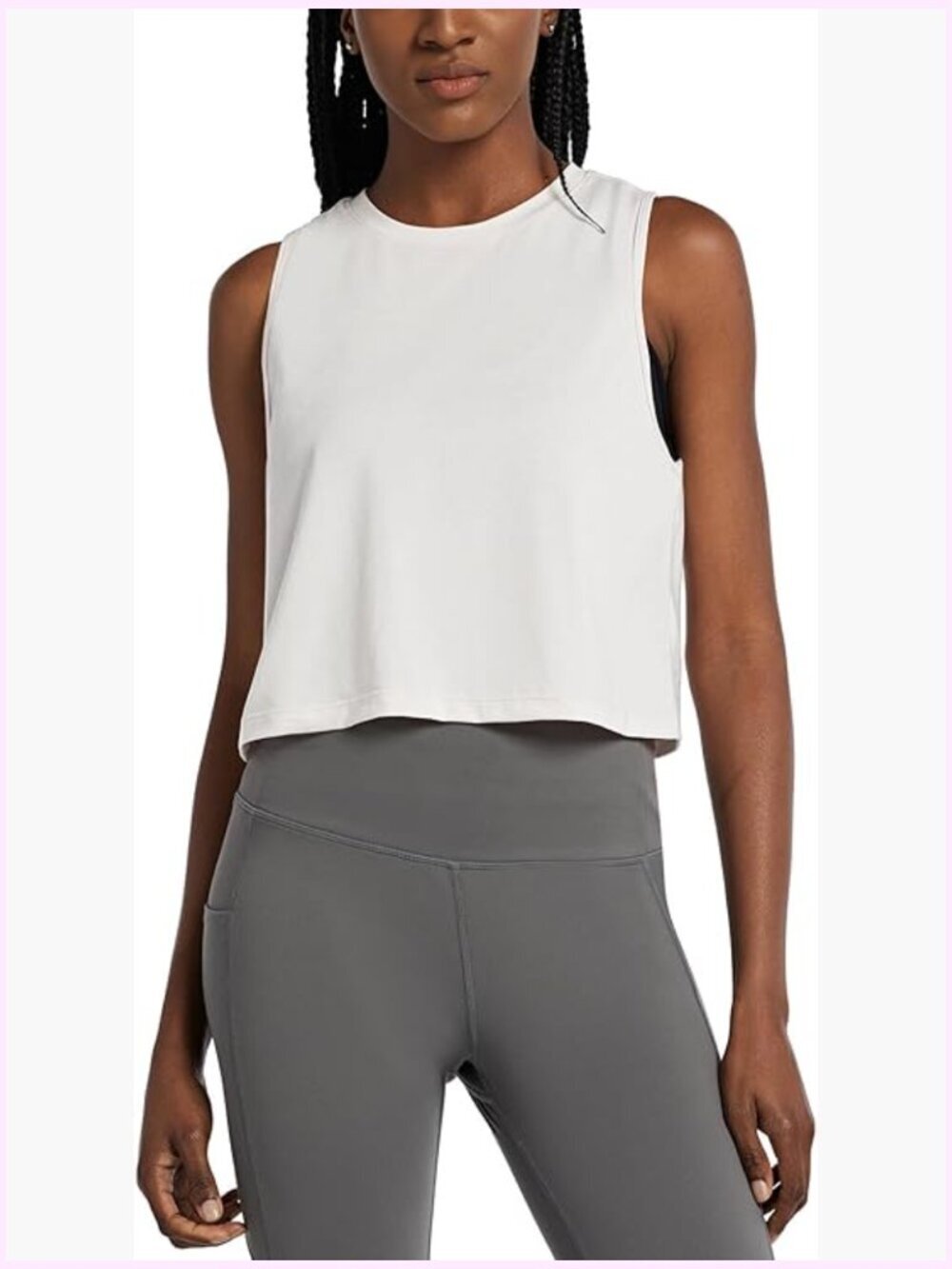 Quick Dry Crop Tank Top - Loose Fit Sleeveless Muscle Yoga Shirt